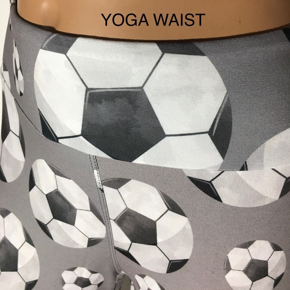 NEW Women Soccer Ball Leggings Yoga Waist Size TC - Picture 4 of 10